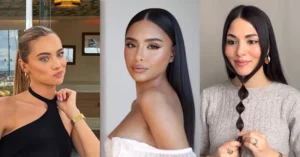 sleek hairstyles — outfit ideas collage