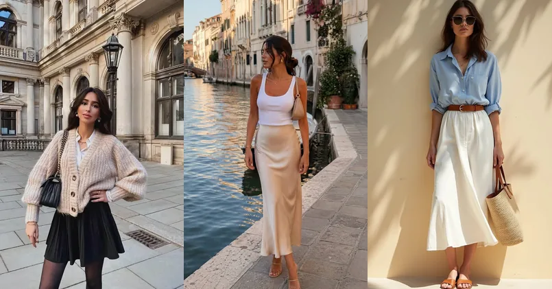 european fashion — outfit ideas collage