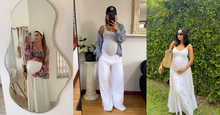 Collage of maternity outfit ideas