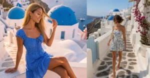 santorini greece outfits — outfit ideas collage